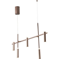 LUCE CANDLE-S5 Κρεμαστό Φωτιστικό Οροφής Ράγα Πολύφωτο LED με Φυσικό Λευκό Φως Καφέ 8031414869336