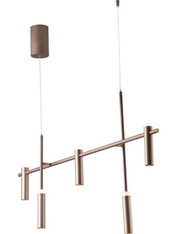 LUCE CANDLE-S5 Κρεμαστό Φωτιστικό Οροφής Ράγα Πολύφωτο LED με Φυσικό Λευκό Φως Καφέ 8031414869336