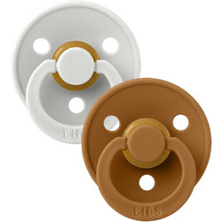BIBS Colour Πιπίλες Καουτσούκ 0m+ Haze Caramel 2τμχ