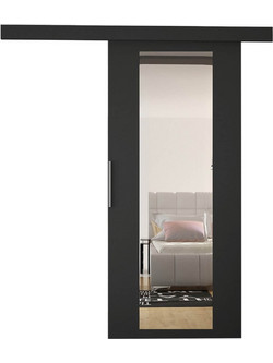 PoliHome Leo IV Πόρτα Εσωτερική Συρόμενη Laminate Μαύρη 96x205cm 162269349
