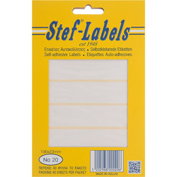 Αυτοκόλλητες ετικέτες Stef-Labels No. 20 6-ορθογώνιες 100x23mm 40 φύλλα 10 τεμ