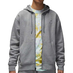 Jordan Essentials Ανδρική Ζακέτα Fleece με Κουκούλα και Φερμουάρ Γκρι DQ7350-091