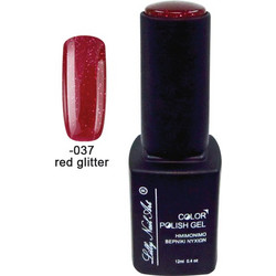 Lilly Nail Art Color Gel Red Glitter Ημιμόνιμο Βερνίκι Νυχιών 12ml