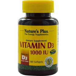 Nature's Plus D3 1000iu 180 Μαλακές Κάψουλες