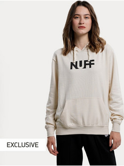 Nuff Wo's Graphic Hoodie Γυναικείο Αθλητικό Φούτερ με Κουκούλα Εκρού NU62220041-14