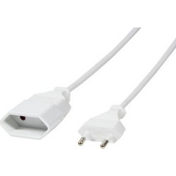LogiLink Power Cable Extension, CEE 7/16, 2m, White (CP126)