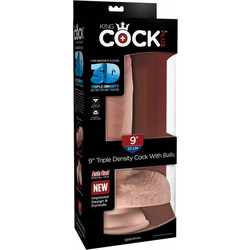 Pipedream King Cock Plus 9" Triple Density Ρεαλιστικό Dildo με Βεντούζα & Όρχεις 23cm Flesh