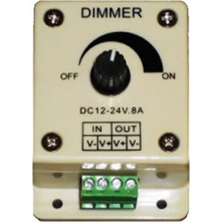 Χειροκίνητο dimmer LED μονόχρωμης ταινίας 12VDC(IN)/24V 8A 96W/192W