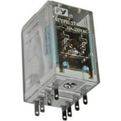 Ρελέ μίνι τύπου λυχνίας 110V DC 5A 8 πόδια 2 επαφές με LED & TEST μπουτόν - 11-211008