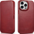 iCarer CE Oil Wax Premium Leather Folio MagSafe Book Red (iPhone 14 Pro)