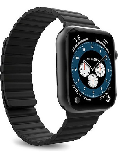 Puro Icon Link S/M Λουράκι Σιλικόνης Black (Apple Watch 38 / 40 / 41mm)