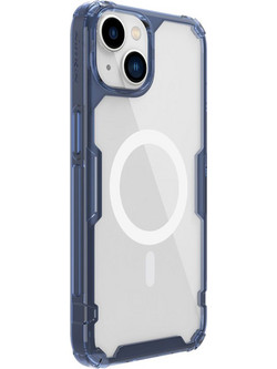 Nillkin Nature Shockproof MagSafe Back Cover Transparent / Blue (iPhone 14)