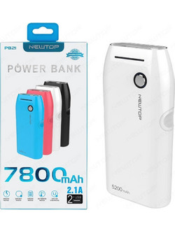 Newtop PB21 Power Bank 7800mAh με 2 Θύρες USB-A White