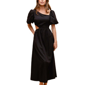 Rut & Circle Midi Καλοκαιρινό Φόρεμα Μαύρο 23-01-56