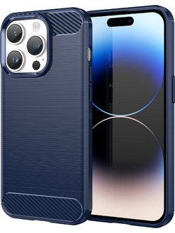 Hurtel Carbon Back Cover Blue (iPhone 14 Pro)