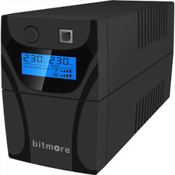 Bitmore Line U850LCD UPS Line Interactive 850VA 480W με 2 Πρίζες Schuko