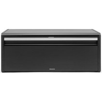 Brabantia 107836 Fall Front Ψωμιέρα με Καπάκι Μεταλλική Matt Black 46.5x25x18.7cm