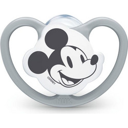 Nuk Space Disney Ανατομική Ορθοδοντική Πιπίλα Σιλικόνης 0-6m Mickey Grey
