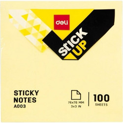 Deli Χαρτάκια σημειώσεων αυτοκόλλητα 100 Φύλλα 76x76mm κίτρινα (231.942500)