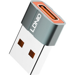 LDNIO αντάπτορας USB σε USB-C LC150 αρσενικό σε θηλυκό γκρι