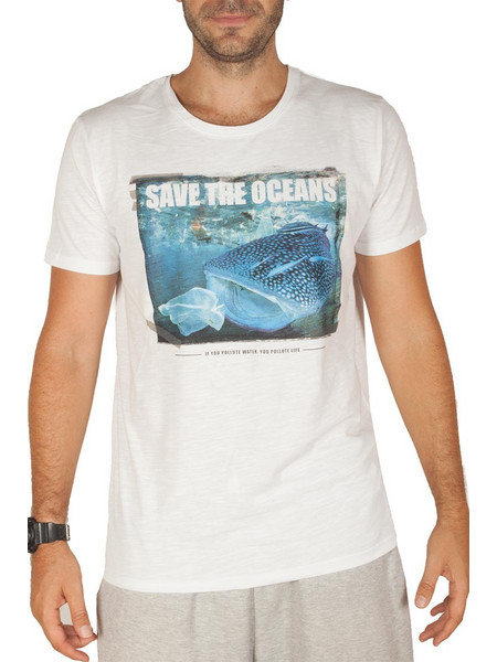 Sublevel T-shirt Save The Oceans White W22423-WH