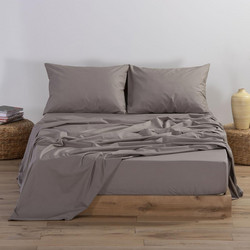 Nef-Nef Σεντόνι Υπέρδιπλο Βαμβακερό 240x270 Basic 1185 Mocca