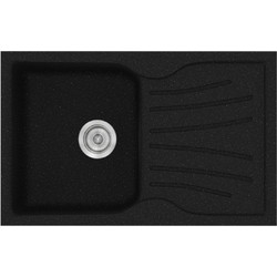Sanitec Classic 327 Ένθετος Νεροχύτης Γρανίτη Αντιστρεφόμενος Ματ Metallic Space 78x50cm