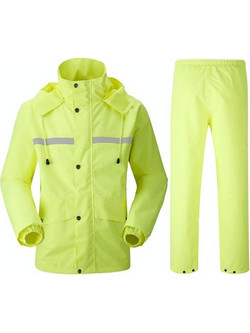 Durable Reflective Motorcycle Split Raincoat Pants Riding Bicycle Electric Bike Windproof Waterproof Rain Wear for Adult, Size: 2XL(Fluorescent Yellow) (OEM)