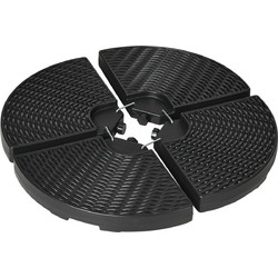 Βάση ομπρέλας Outsunny 4 τεμαχίων HDPE Γεμιζόμενη με νερό και άμμο, O100x8 cm, Μαύρο 84D-201V00BK