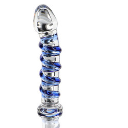 ToyJoy Worxx Gemstone Γυάλινο Dildo 18cm Μπλε Clear