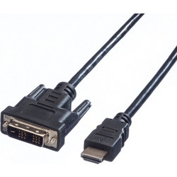Value Καλώδιο HDMI Male to DVI-D 5m Black