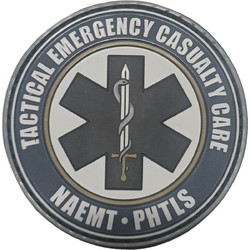 Pvc str2 Σήμα TECC (Tactical Emergency Casualty Care) Phtls/NAEMT (Blue/White)