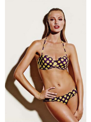 Lida Bikini Set Strapless Κίτρινο Σοκολατί 9-0376
