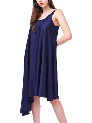 Ioanna Kourbela Midi Καθημερινό Φόρεμα Navy Μπλε 23265