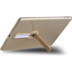 (iPad Air 2) PU / TPU Back Cover Stand Case Glitter Gold with Strass (oem)