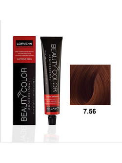 Lorvenn Beauty Color 7.56 Ξανθό Ακαζού Κόκκινο Μόνιμη Βαφή Μαλλιών 70ml