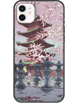 Θήκη Ukiyo-e - Cherry Blossom iPhone 12 mini Black TPU (Μαύρη Σιλικόνη)