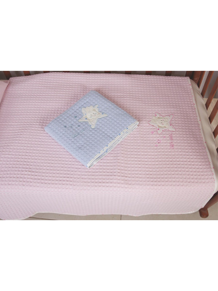 Kipper Flamingo Star Κουβέρτα Κούνιας Πικέ 120x150 Γαλάζια