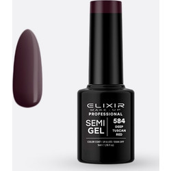 Elixir Semigel 584 Deep Tuscan Red Ημιμόνιμο Βερνίκι Νυχιών 5ml