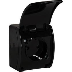 ΠΡΙΖΑ ΣΟΥΚΟ ΕΞΩΤΕΡΙΚΗ ΣΤΕΓΑΝΗ ΜΑΥΡΗ IP44 16A AQUATIC OR-OE-7105(GS)/B