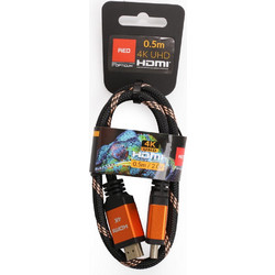Opticum Καλώδιο HDMI 2.0 Braided HDMI Male to HDMI Male 0.5m Black
