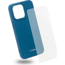 EGOBOO TPU Rubber Back Cover & Tempered Glass Case Sky Blue (iPhone 13 Pro)