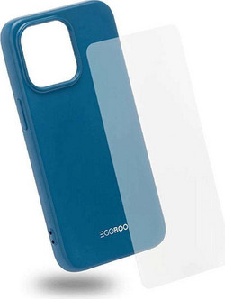 EGOBOO TPU Rubber Back Cover & Tempered Glass Case Sky Blue (iPhone 13 Pro)