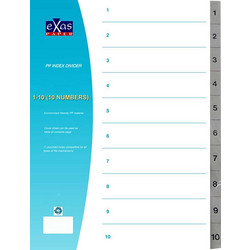 ΔΙΑΧΩΡΙΣΤΙΚΑ EX-OFFICE 1-10 PP Α4 ΓΚΡΙ