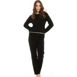 Zen Intimates Σετ Γυναικείες Πιτζάμες Χειμωνιάτικες Βαμβακερές Μαύρες 86176