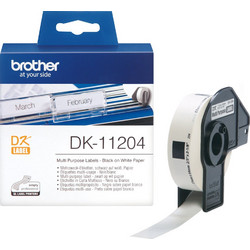 Brother DK-11204 ταινία κατασκευής ετικετών Μαύρο σε λευκό(άσπρο)