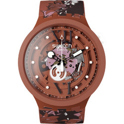 Swatch Γυναικείο Ρολόι με Καφέ Μεταλλικό Μπρασελέ SB05C100