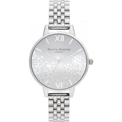 Olivia Burton Bejewelled Lace Γυναικείο Ρολόι με Ασημί Μεταλλικό Μπρασελέ OB16MV101