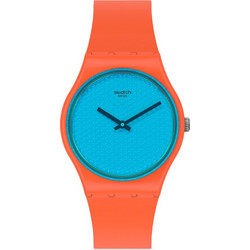 Swatch Urban Blue Ανδρικό Ρολόι με Πορτοκαλί Καουτσούκ Λουράκι GO121