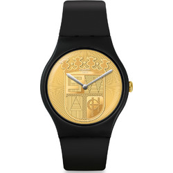 Swatch Knightliness Super Sir Ανδρικό Ρολόι με Μαύρο Καουτσούκ Λουράκι SUOB170